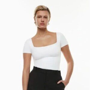 Babaton Women's Original Contour Square Neck T-Shirt White Size Large